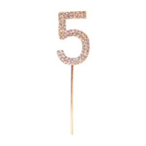 DECORACION NUMERO CON STRASS N.5