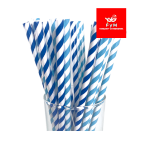 SORBETES DE POLIPAPEL CELESTE Y AZUL x 24 unidades