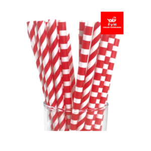 SORBETES DE POLIPAPEL ROJOS y BLANCOS x 24 unidades