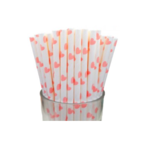 SORBETES DE POLIPAPEL CORAZONES x 24 unidades