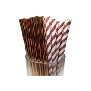 SORBETES DE POLIPAPEL ROSA GOLD x 24 unidades