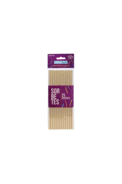 SORBETES CHEVRON DORADO x 25un. (400)