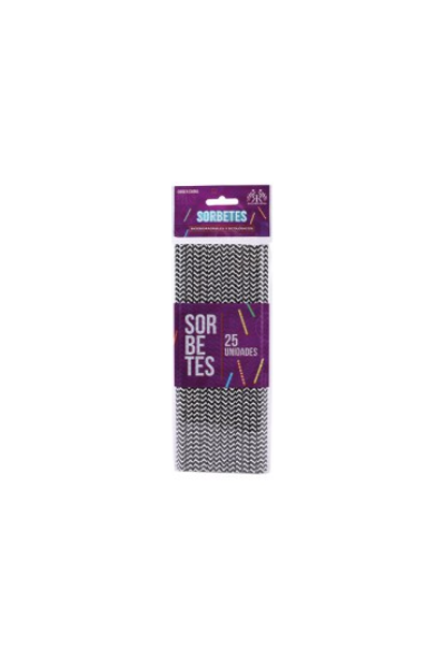 SORBETES CHEVRON NEGRO x 25un. (400)