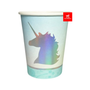 VASO DE POLIPAPEL UNICORNIO IRIDISCENTE 266cc x 6 un.