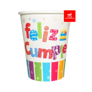 VASO DE POLIPAPEL FELIZ CUMPLE 266cc x 6 un.