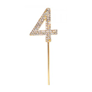 DECORACION NUMERO CON STRASS N.4