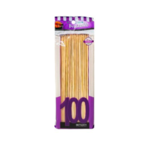 PALITO BROCHETTE GRUESOS 25Cm x 100 un. bolsa VIOLETA
