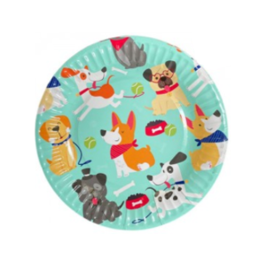 PLATO DE POLIPAPEL 17cm PUPPYS x6 unidades
