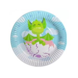 PLATO DE POLIPAPEL 17cm DRAGON x 6 unidades