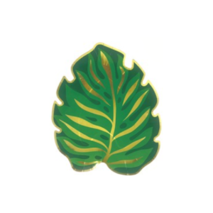 BANDEJA DE POLIPAPEL 17cm CON FORMA *HOJA DE PALMERA-VERANO* x 6 un