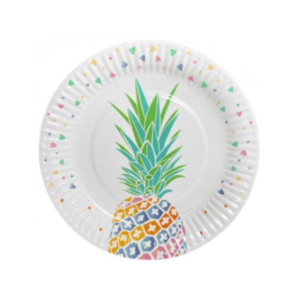 PLATO DE POLIPAPEL 17cm ANANA x 6 unidades
