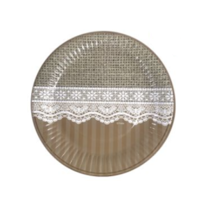 PLATO DE POLIPAPEL 17cm ENCAJE x 6 unidades