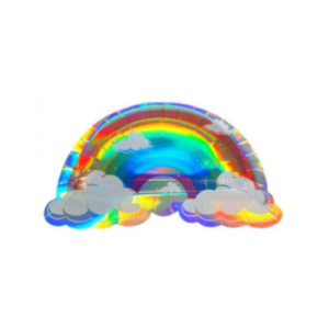 PLATO DE POLIPAPEL 17cm CON FORMA ARCOIRIS x 6 unidades