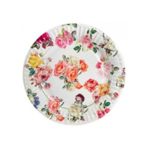 PLATO DE POLIPAPEL 17cm VINTAGE FLORES x 6 unidades