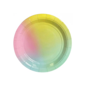 PLATO DE POLIPAPEL 17cm COLOR *PASTEL MULTICOLOR* x 6 un
