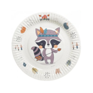 PLATO DE POLIPAPEL 17cm *MAPACHE* x 6 unidades