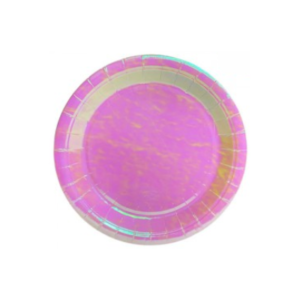 PLATO DE POLIPAPEL 17cm *IRIDISCENTE* x 6 unidades