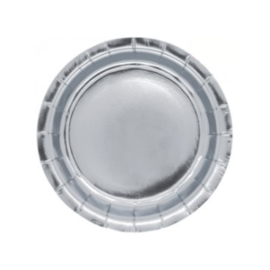 PLATO DE POLIPAPEL 17cm FULL PLATEADO x 6 unidades