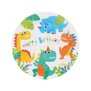 PLATO DE POLIPAPEL 17cm DINO x 6 unidades