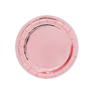 PLATO DE POLIPAPEL 17cm FULL ROSA GOLD x 6 unidades