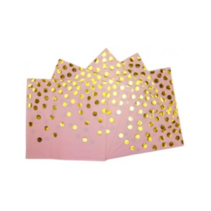 SERVILLETA DE PAPEL *ROSA LUNARES DORADOS* x 12 unidades