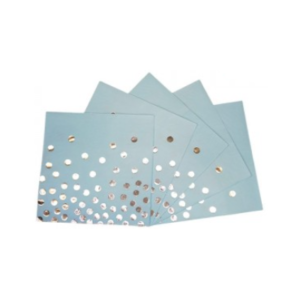 SERVILLETA DE PAPEL *CELESTE LUNARES PLATEADOS* x 12 unidades