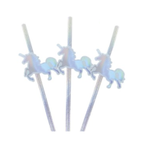 SORBETES DE POLIPAPEL UNICORNIOS IRIDISCENTES x 6 unidades