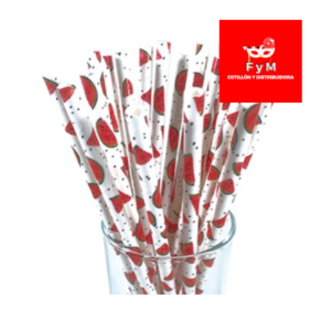 SORBETES DE POLIPAPEL SANDIA x 24 unidades