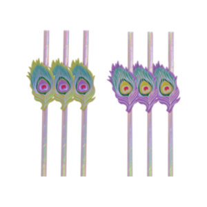 SORBETES DE POLIPAPEL DECORADO PAVO REAL x 6 unidades