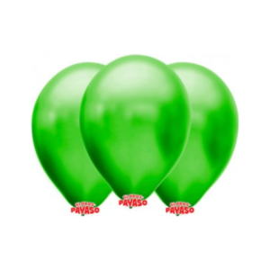 GLOBBY 12" PERLADO METALIZADO VERDE KIWI x 25 unidades