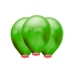 GLOBBY 12" PERLADO METALIZADO VERDE LIMA x 25 unidades