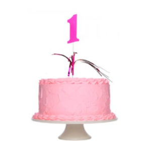 PINCHE PARA TORTAS PRIMER AÑO ROSA