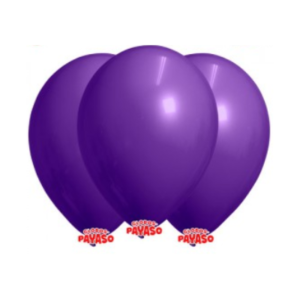 GLOBBY 12" LISO DECORADOR PURPURA x 25 unidades
