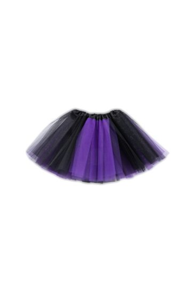 TUTU *BRUJITA *BICOLOR VIOLETA+NEGRO 25cm NIÑOS