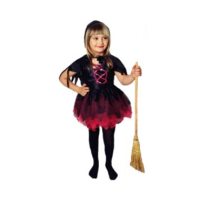DISFRAZ BRUJA CON TULL FUCSIA ESPECIAL (capa con capucha) TALLE 2