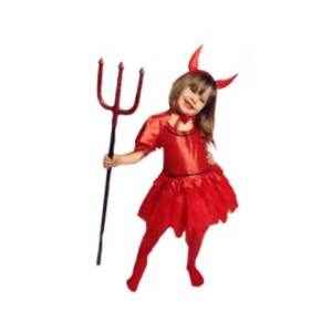 DISFRAZ DIABLITA CON TULL (con cuernos) TALLE 2