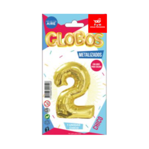 GLOBO METALIZADO CHICO - DORADO N.2
