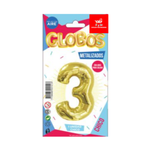 GLOBO METALIZADO CHICO - DORADO N.3