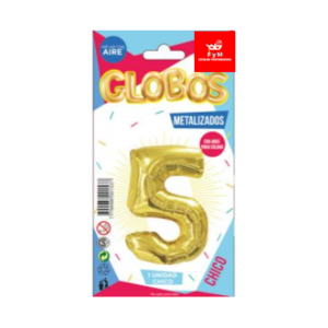 GLOBO METALIZADO CHICO - DORADO N.5