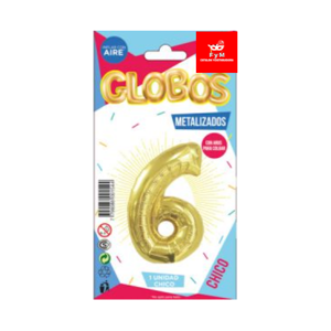 GLOBO METALIZADO CHICO - DORADO N.6