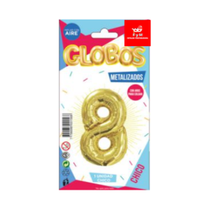 GLOBO METALIZADO CHICO - DORADO N.8