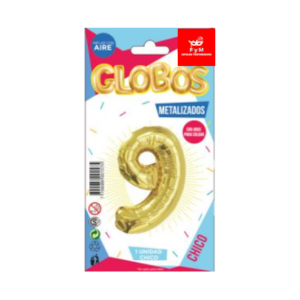 GLOBO METALIZADO CHICO - DORADO N.9