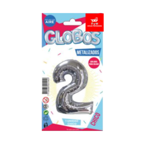 GLOBO METALIZADO CHICO - PLATEADO N.2