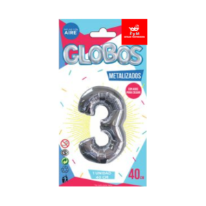 GLOBO METALIZADO CHICO - PLATEADO N.3