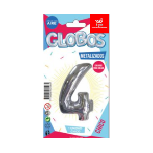 GLOBO METALIZADO CHICO - PLATEADO N.4