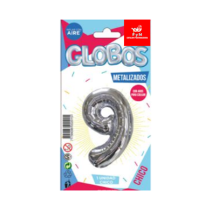 GLOBO METALIZADO CHICO - PLATEADO N.9