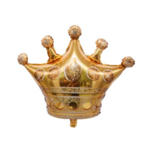 GLOBO METALIZADO FORMA CORONA DORADA 75 x 70cm APTO HELIO