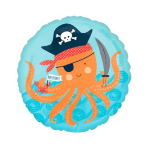 GLOBO METALIZADO FORMA PIRATAS 45 x 51cm APTO HELIO