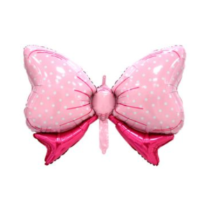 GLOBO METALIZADO FORMA MOÑO ROSA 89 x 58cm APTO HELIO