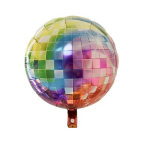 GLOBO METALIZADO FORMA BOLA DE ESPEJOS MULTICOLOR 45 x 51cm APTO HELIO